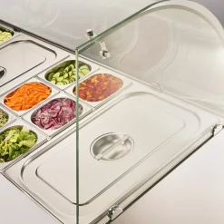 STALGAST Saladette mit Glasaufsatz, 3-türig für 16x GN1/4