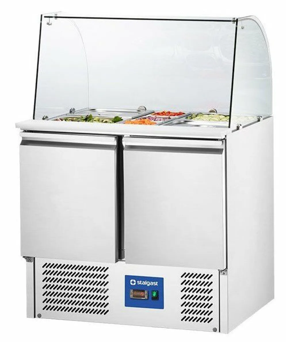 STALGAST Saladette mit Glasaufsatz, 2-türig, 10x GN 1/4