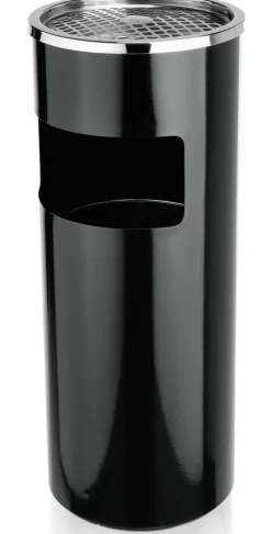 Standascher Abfalleimer schwarz, Ø 25 cm, Höhe 60cm