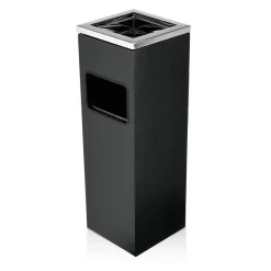 Standascher, 20 x 20 x 60 cm, pulverbeschichteter Stahl schwarz/Edelstahl