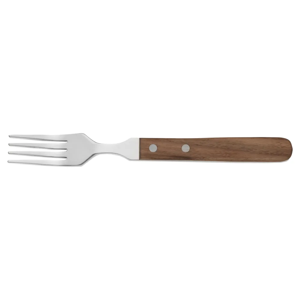 Steakgabel Set, mit Walnussholzgriff, 20 cm, Set á 6 Stück, Holz, Chromstahl 13/0
