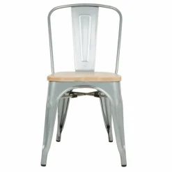 Stuhl Holli Bistro-S silber, Stahl mit Eschenholz, 43,4x50x84,7cm