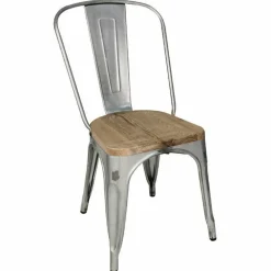 Stuhl Holli Bistro-S silber, Stahl mit Eschenholz, 43,4x50x84,7cm
