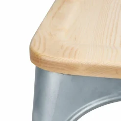Stuhl Holli Bistro-S silber, Stahl mit Eschenholz, 43,4x50x84,7cm