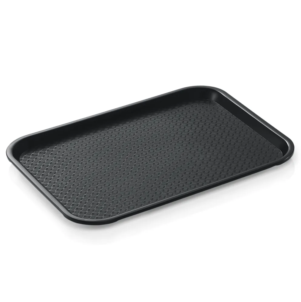 Tablett Set FAST FOOD, 35 x 27 x 1,5 cm, schwarz, Set á 24 Stück, Polypropylen