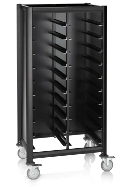 Tablettwagen DOUBLE GN 1/1 MENSA BLACK für 2x 10 GN Tabletts