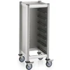 Tablettwagen MDF Holzoptik/Alu für 7 Tabletts 45,4x35,5cm, silber