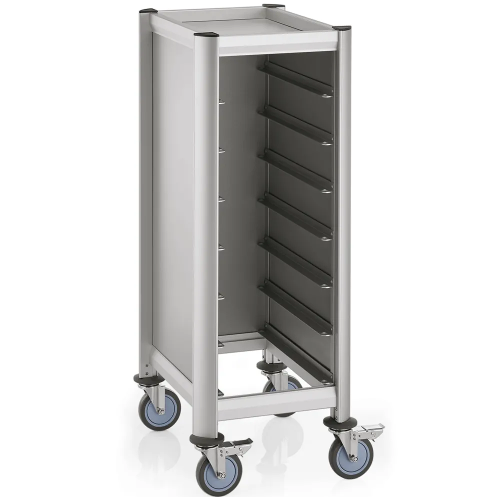 Tablettwagen SINGLE GN 1/1 MENSA, für 7 Tabletts, silber