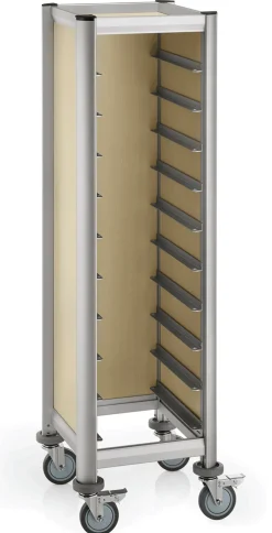 Tablettwagen SINGLE MENSA, für 10 Tabletts, beige