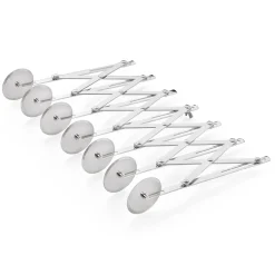 Teigschneider, 7 Rädchen, Ø 5 cm, 24 cm, mit justierbarer max. Schnittbreite 12 cm, Edelstahl