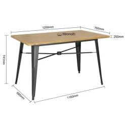 Terassentisch HOLLI-ST Bistro, Holzoptik hell, 120cm