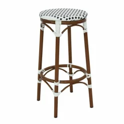 Terrassen Barhocker Tisa, Bambus, schwarz, weiß