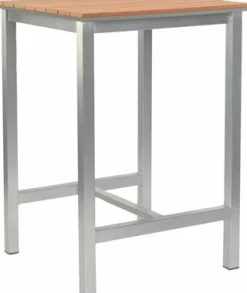 Terrassen Stehtisch Torino hoch Teak Optik, 80x80x110 cm