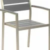 Terrassenstuhl Bari grau, mit Armlehne, stapelbar