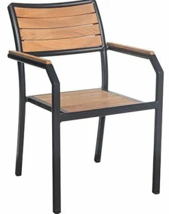Terrassenstuhl Tiga-A Armlehne in Teak