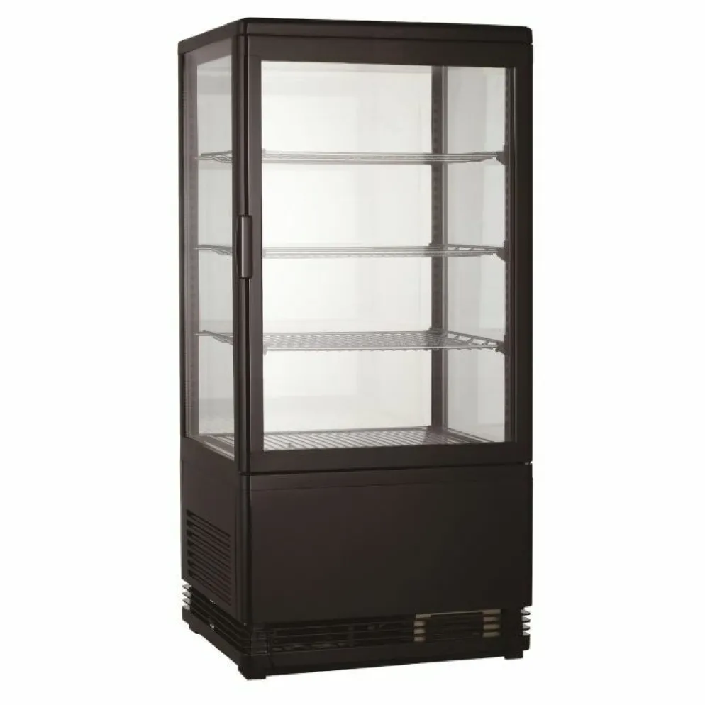 Thekenkühlvitrine 78 L Schwarz | Snackvitrine Gastronomie