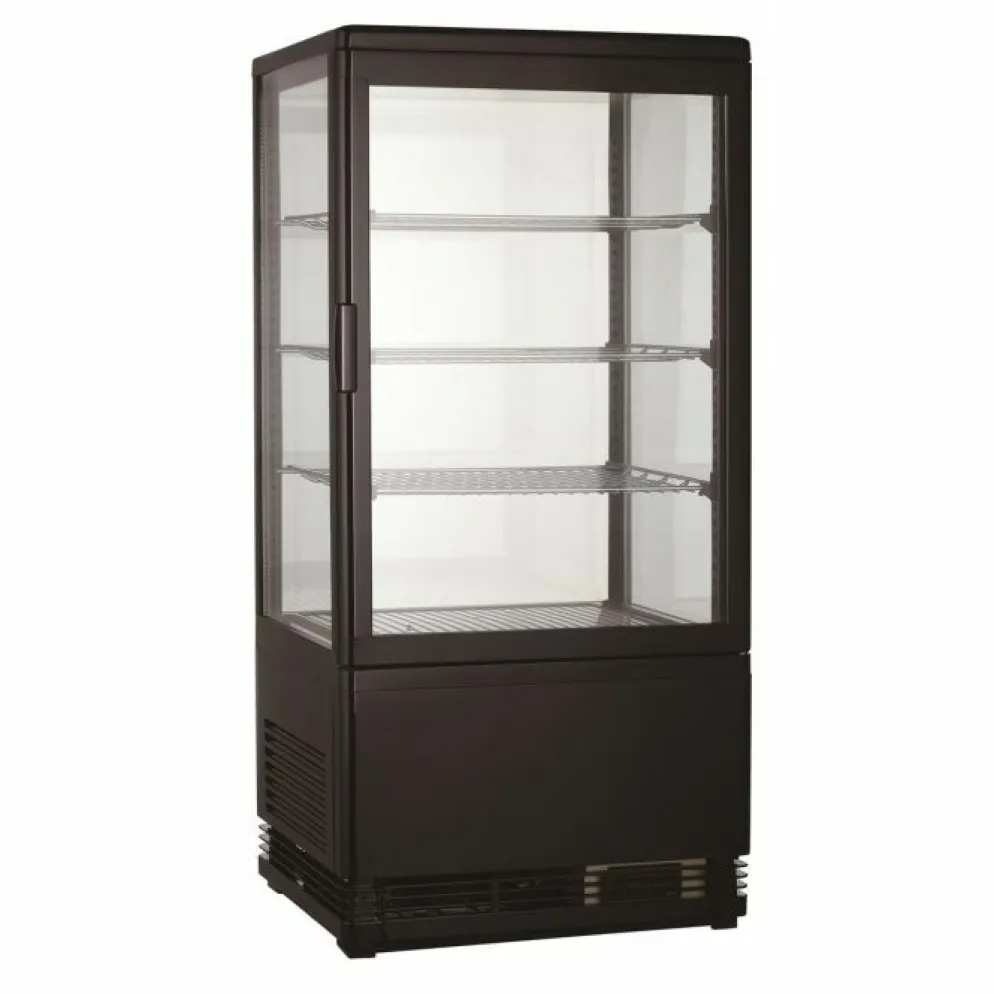 Thekenkühlvitrine 68 L Schwarz | Snackvitrine Gastronomie