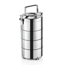 Thermoetagentransportbehälter mit 3 Speiseeinsätzen á 0,6 Liter, Edelstahl