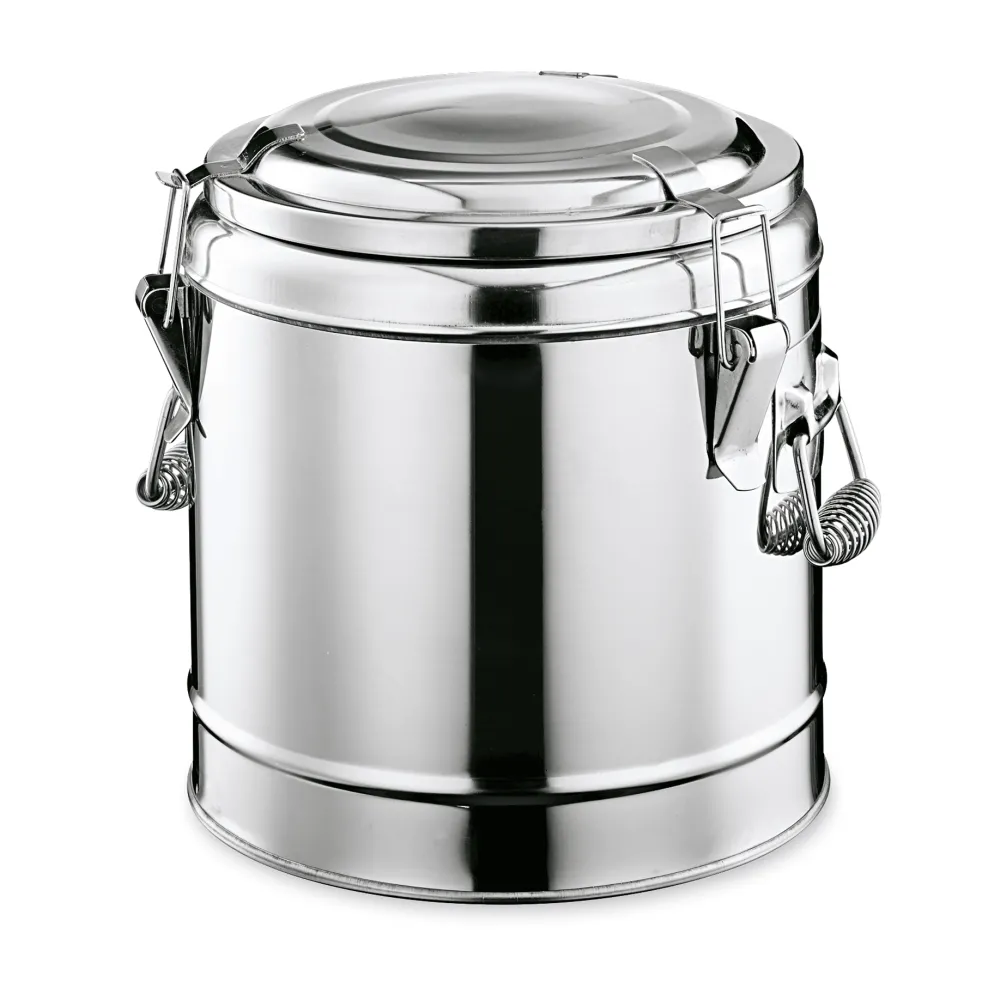 Thermospeisetransportbehälter, 6 Liter, Ø 25 cm, Chromnickelstahl
