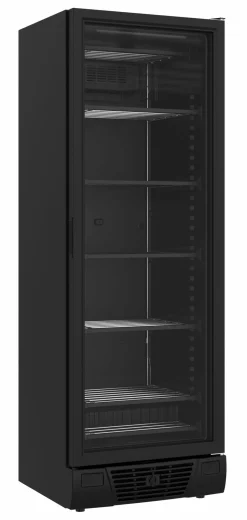 Tiefkühlschrank 1 Glastür Schwarz 382L, Breite 640mm