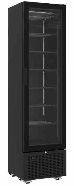 Tiefkühlschrank 1 Glastür Schwarz 221L, Breite 494mm
