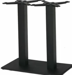Tischgestell, Doppelsäule Gusseisen, Boden flach, für Platten bis 140x80cm