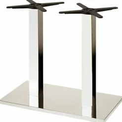 Tischgestell Gusseisen, verchromt mit 2 Säulen, Fuß: 40x75 cm, Höhe: 72 cm