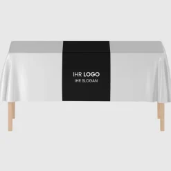 Tischläufer VTS-300 Schwarz mit Logo, 200x60cm