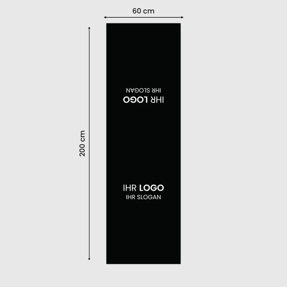 Tischläufer VTS-300 Schwarz mit Logo, 200x60cm