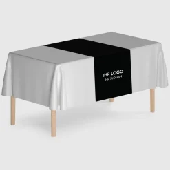 Tischläufer VTS-300 Schwarz mit Logo, 200x60cm