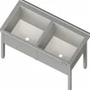 Topfspültisch TS05 1200x600x850mm, 2 Becken, Aufkantung