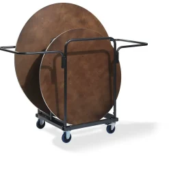 Transportwagen für 8 Bankettisch rund, Hammerschlag, 80x75x124cm