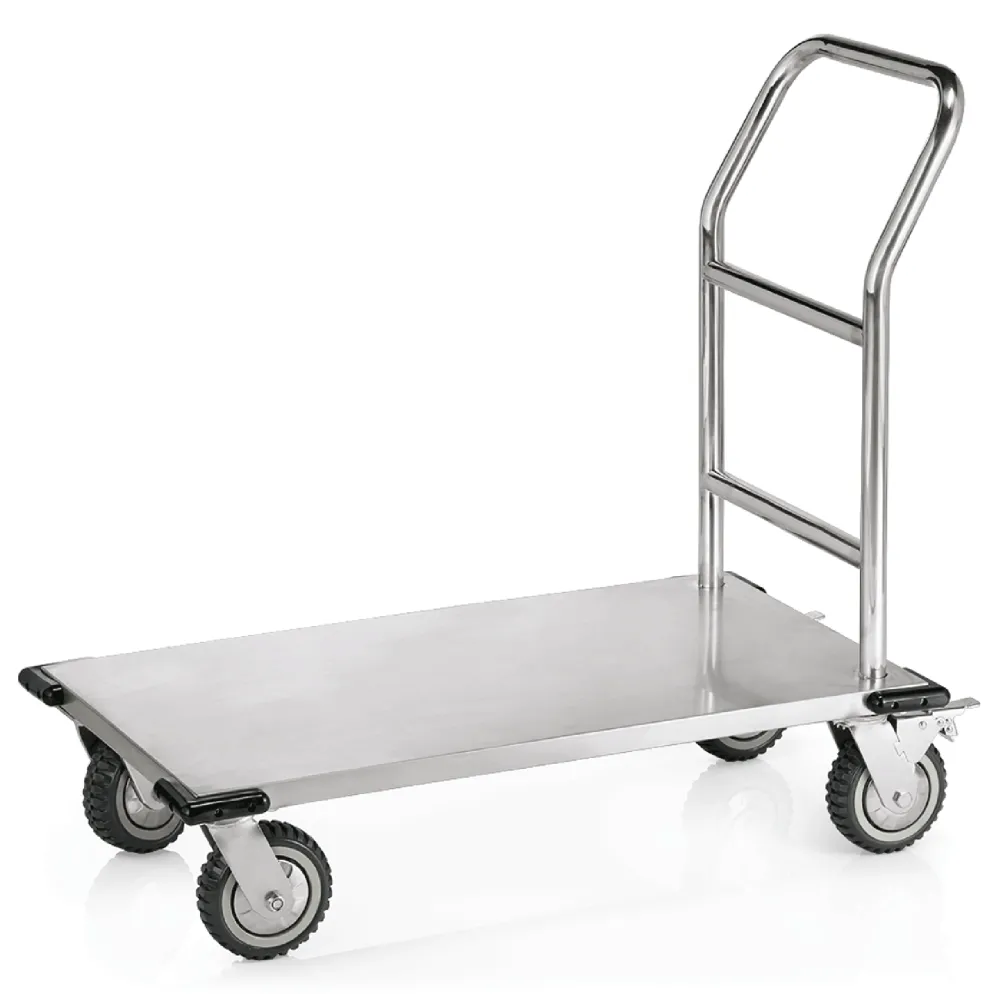 Transportwagen Plattformwagen Edelstahl bis 200Kg Tragfähigkeit