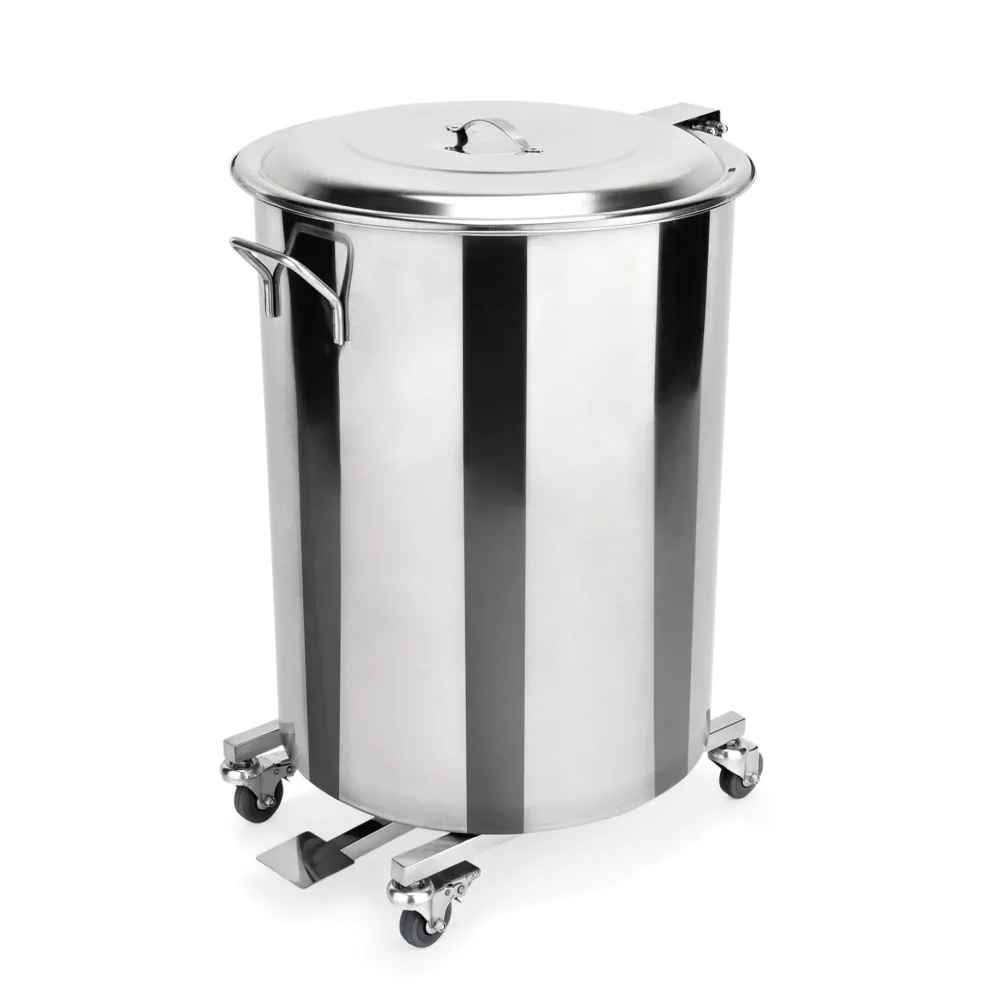Tretabfallbehälter mit 4 schwenkbaren Rollen, 90 ltr., Ø 44 cm