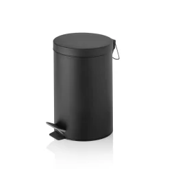 Tretabfalleimer, 20 Liter, mit Kunststoffeinsatz, schwarz pulverbeschichtet, Metall