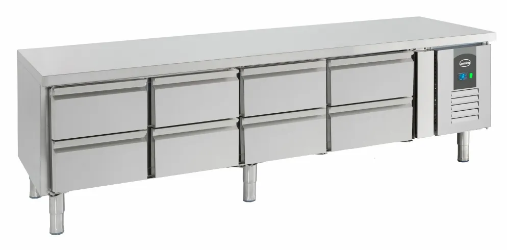 Unterbaukühltisch CS mit 8 Schubladen, 2000x700x650mm