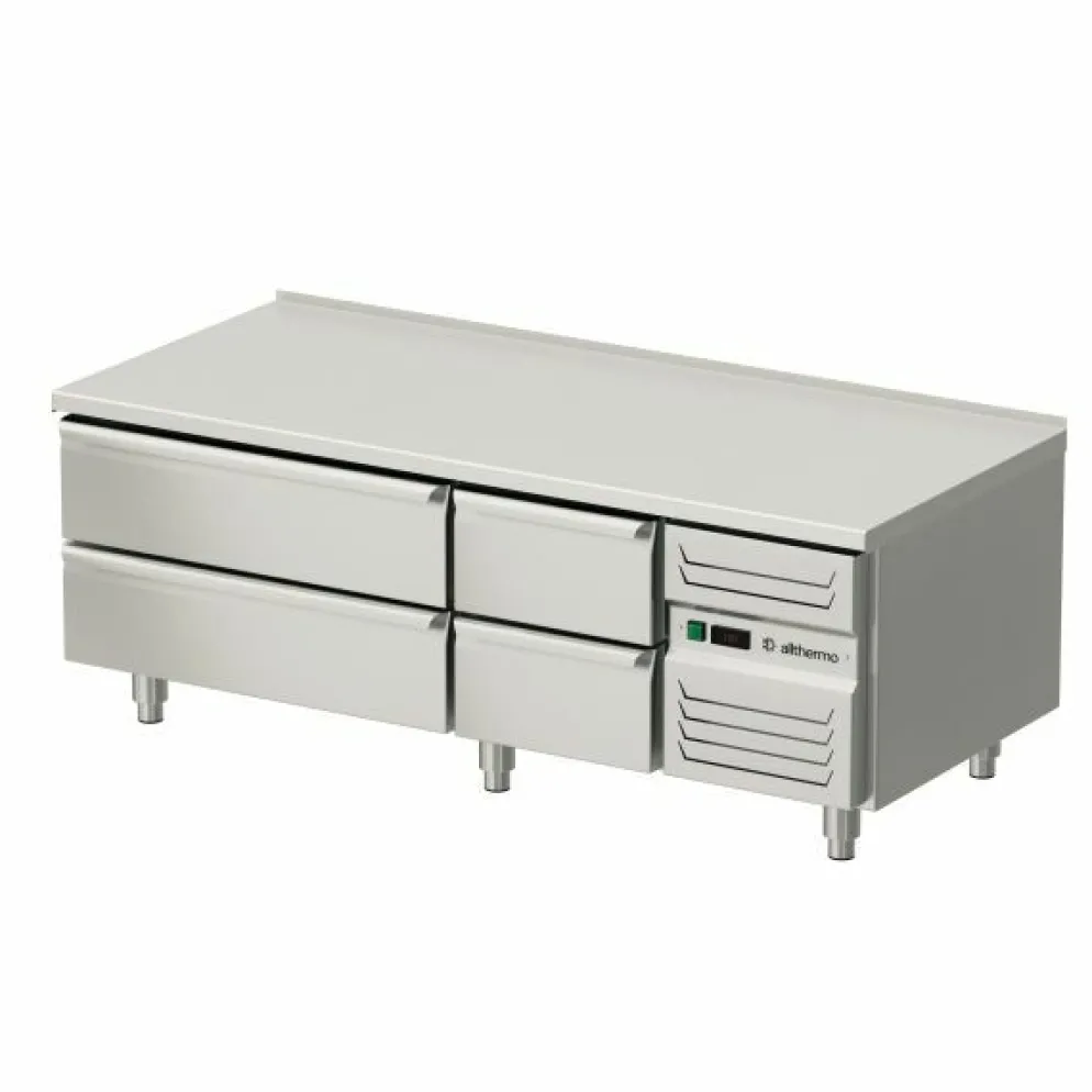 Unterbaukühltisch Edelstahl 4 Schubladen GN1/1 & GN2/1, 1600 mm