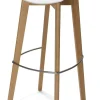 VEBA Keeve Barhocker weiß niedrig, Gestell Birkenholz, Kunststoff Sitz