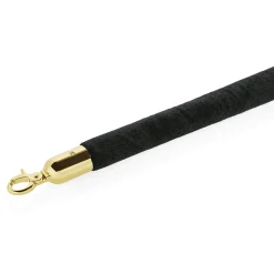 Verbindungstau CLASSIC, Ø 3,2 cm, 1,5 m, schwarz, Velours, goldfarben, Edelstahl