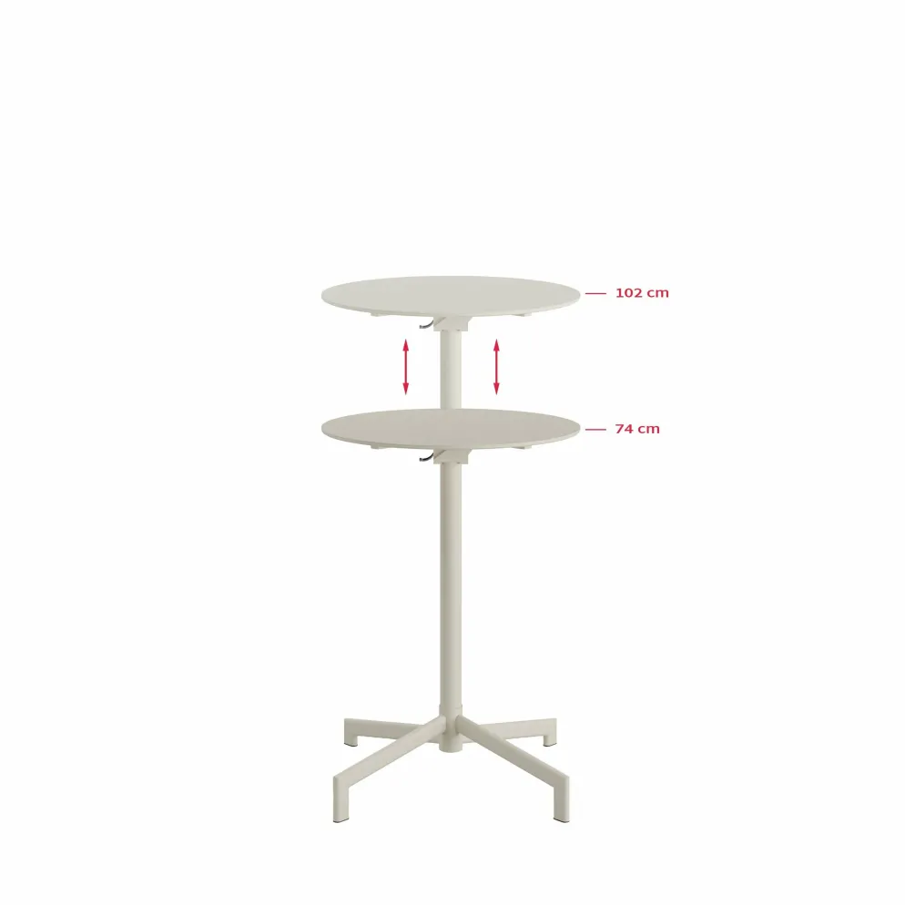 Versa Terrassen Stehtisch Höhenverstellbar Beige, klappbar