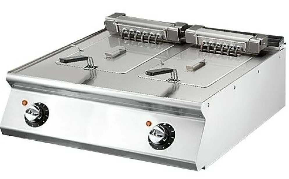 VIRTUS Elektro-Fritteuse, Tischmodell 2x 10L, 800x730mm, 18 kW , 400V