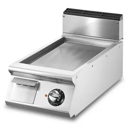 VIRTUS Elektro-Grillplatte, glatte verchromte Platte, Breite 400mm, 5,4 kW, 400V
