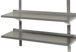 Wandbord Edelstahl mit Aufkantung – 2 Böden, 180 × 40 cm