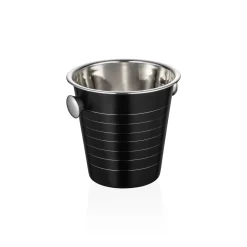 Wein-/Sektkühler, Ø 21,5 cm, Höhe 20 cm, schwarz, Chromnickelstahl