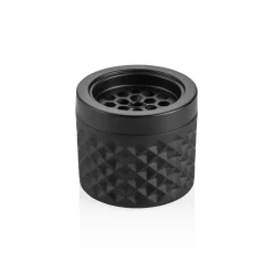 Windaschenbecher, Ø 9,5 cm, schwarz, Glas, Metall
