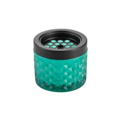 Windaschenbecher, Ø 9,5 cm, türkis, Glas, Metall