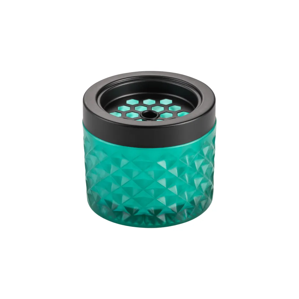 Windaschenbecher, Ø 9,5 cm, türkis, Glas, Metall