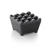 Windaschenbecher, 7,5 x 7,5 x 4,5 cm, schwarz verchromt, Zinkguss