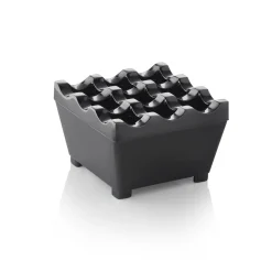 Windaschenbecher, 7,5 x 7,5 x 4,5 cm, schwarz verchromt, Zinkguss