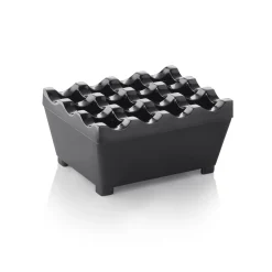 Windaschenbecher, 9,5 x 7,5 x 4,5 cm, schwarz verchromt, Zinkguss